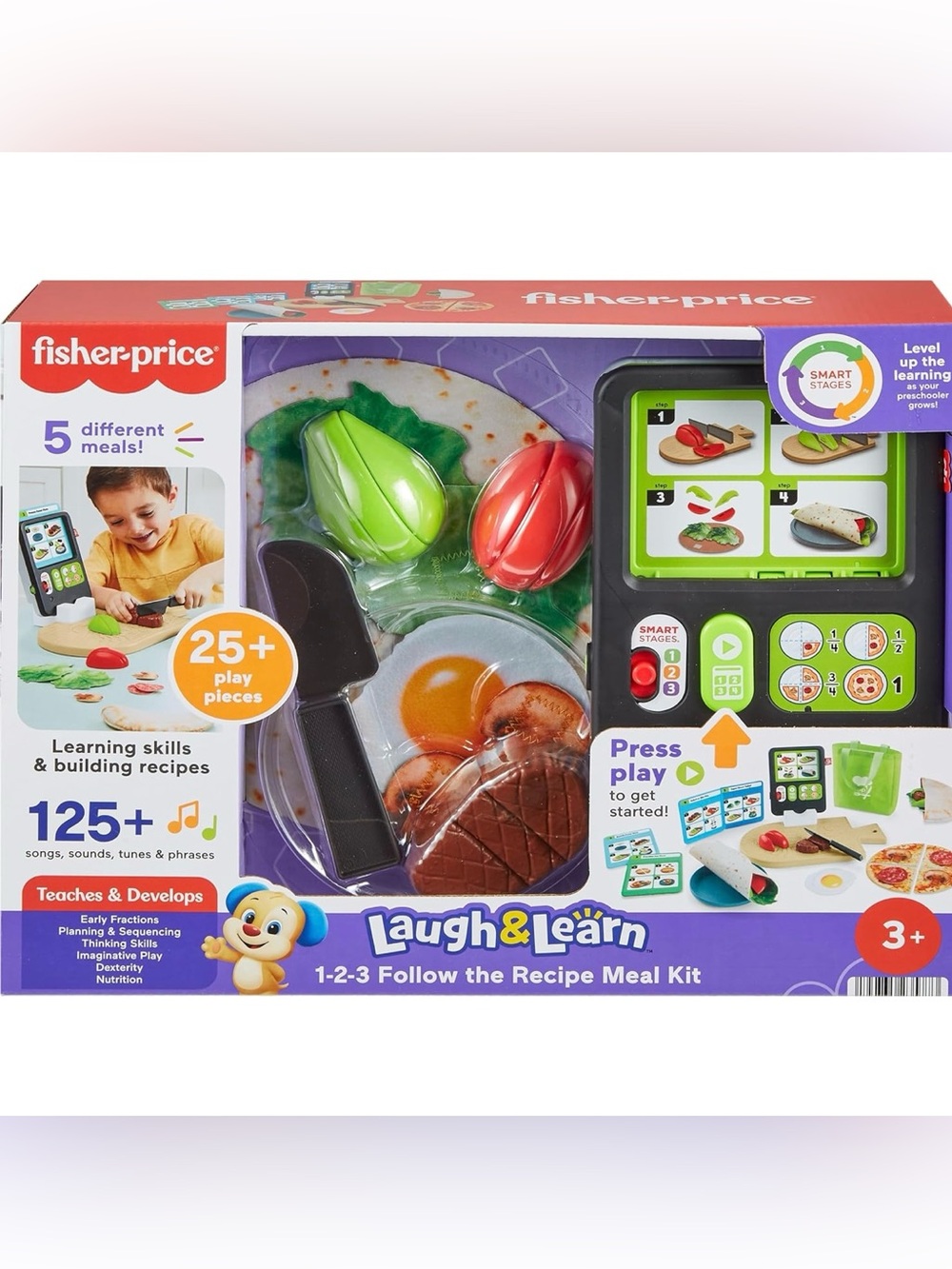 Fisher-Price Laugh & Learn Follow the Recipe Meal Kit Pretend Cooking Playset